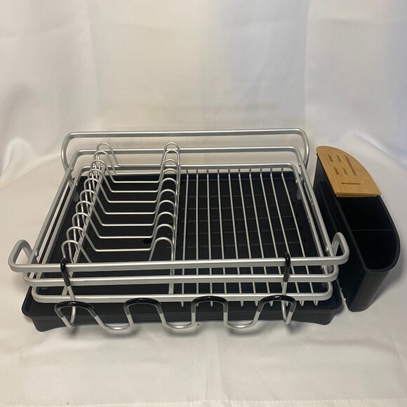 Brian & Dany Aluminum Dish Drying Rack Black Silver PY526 Expandable New OpenBox - Picture 1 of 10